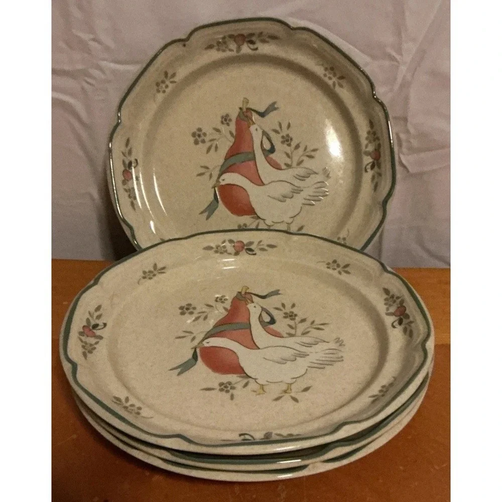 International Tableworks Marmalade Goose Stoneware Salad Plates 7.5
